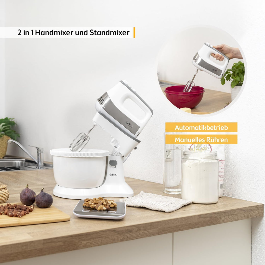 TZS First Austria 2 in 1 Handmixer und Standmixer | 3,4L | Automatikantrieb | 500W | 5 Geschwindigke