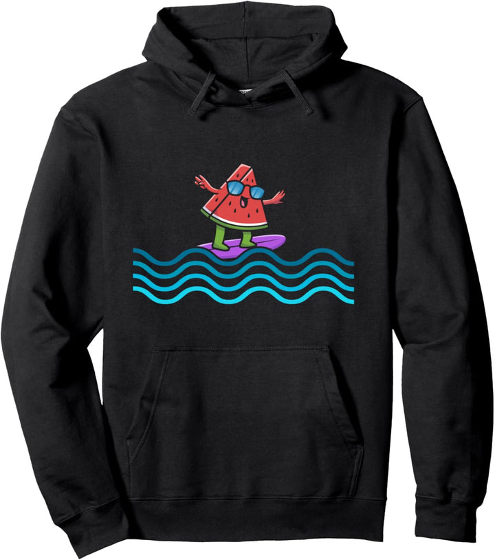 Surfen Wassermelone Sommer Strand Melone Surfer Pullover Hoodie