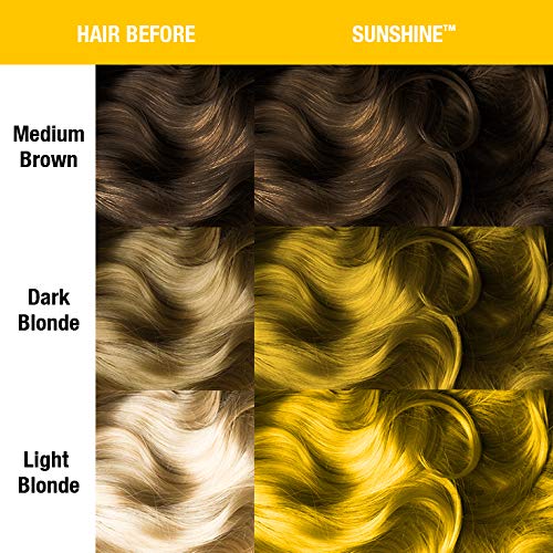Manic Panic Sunshine Classic Creme, Vegan, Cruelty Free, Yellow Semi Permanent Hair Dye 2 x 118ml Su