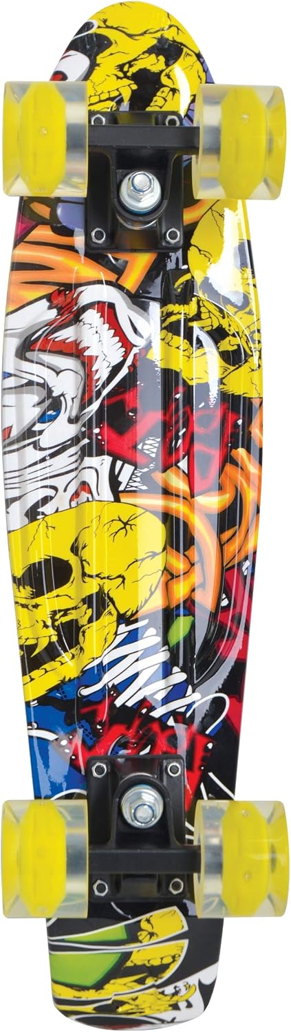 Schildkröt® Retro Skateboard Free Spirit, Premium Beach Board mit verschiedenen Deckdesigns, leuchte