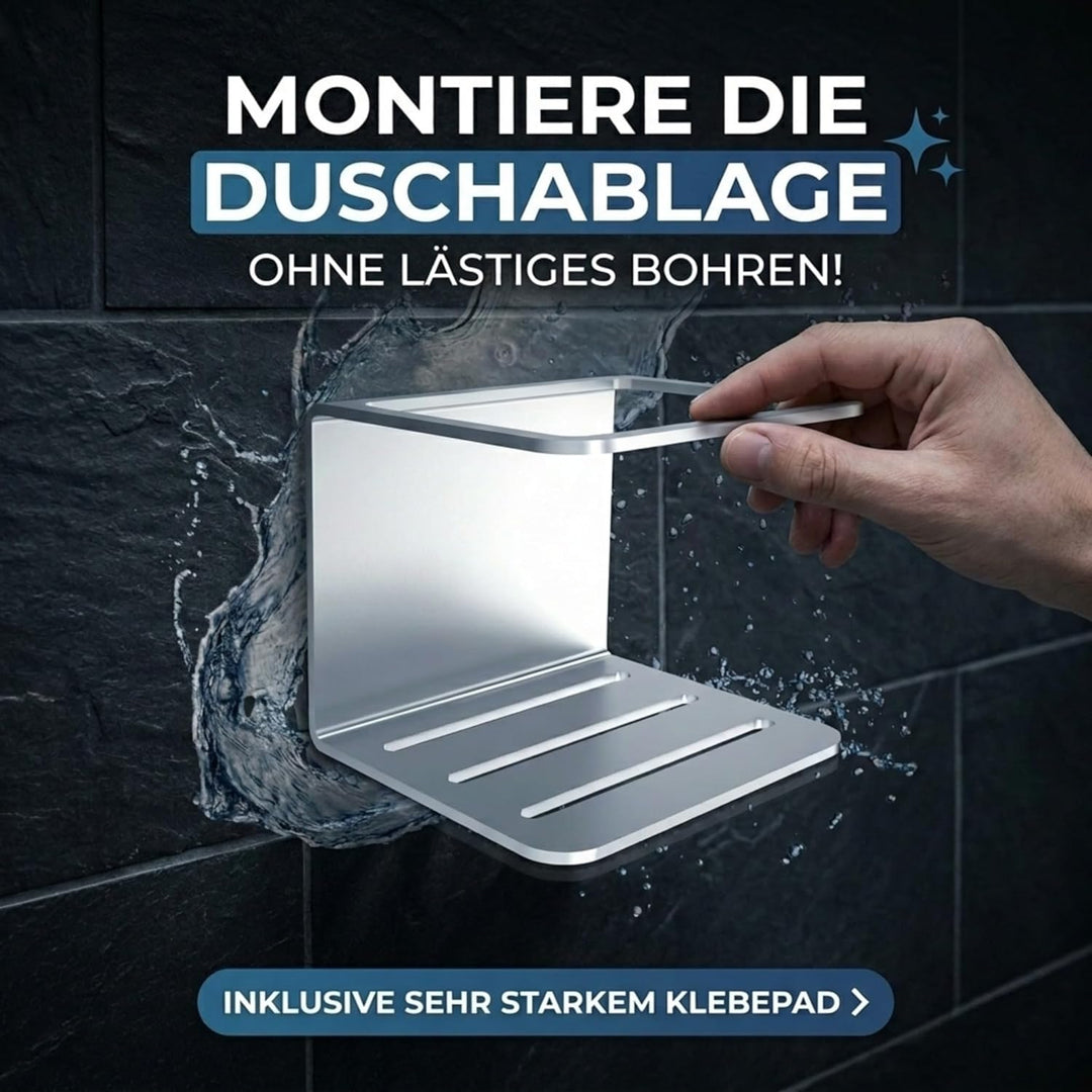 Edelstahl Shampoo Halterung für Dusche – Duschablage ohne Bohren klein – Einfache Montage mit Klebep