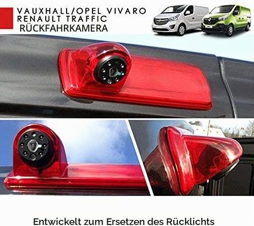 Rückfahrkamera Vivaro Kamera an 3. Bremsleuchte Dachkante Einparkhilfe (NTSC) für Vauxhall Vivaro X8
