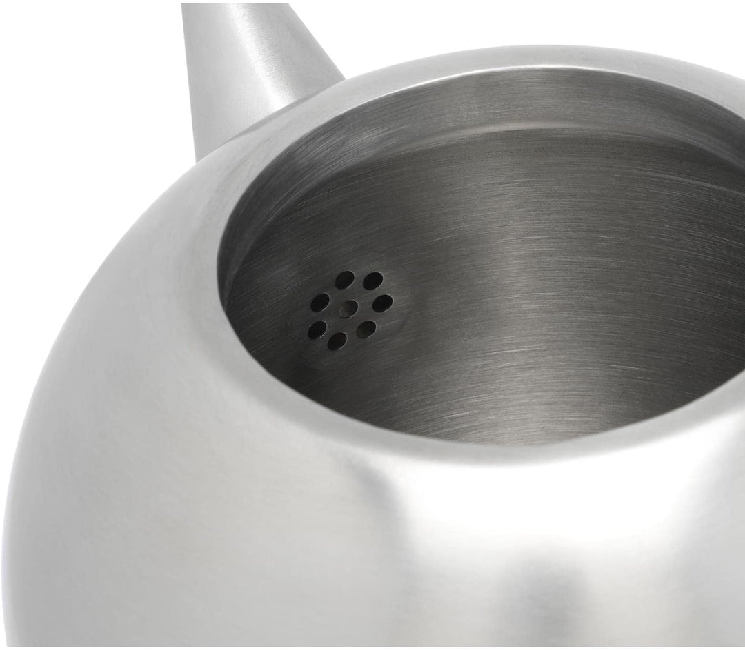 Teekanne Set 1.4 Liter - Edelstahl matt doppelwandig - Grosser Teebereiter mit Tee-Filter-Sieb-Aufsa