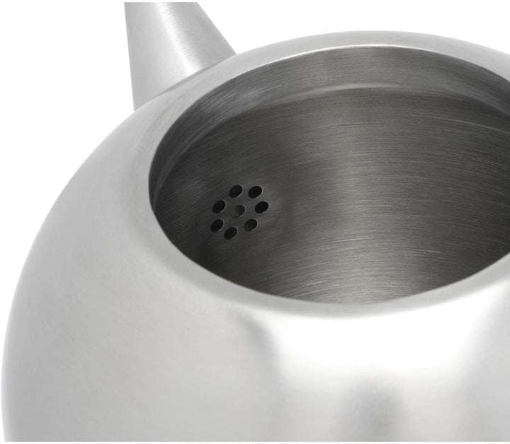 Teekanne Set 1.4 Liter - Edelstahl matt doppelwandig - Grosser Teebereiter mit Tee-Filter-Sieb-Aufsa