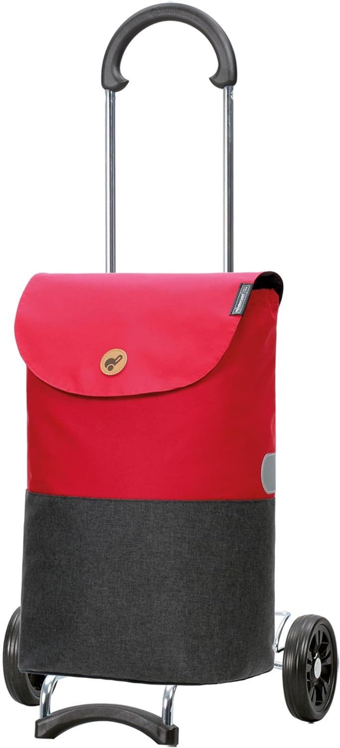 Andersen Shopper Scala Stahl mit Rad Ø 15 cm und 36 Liter Tasche Ebba rot