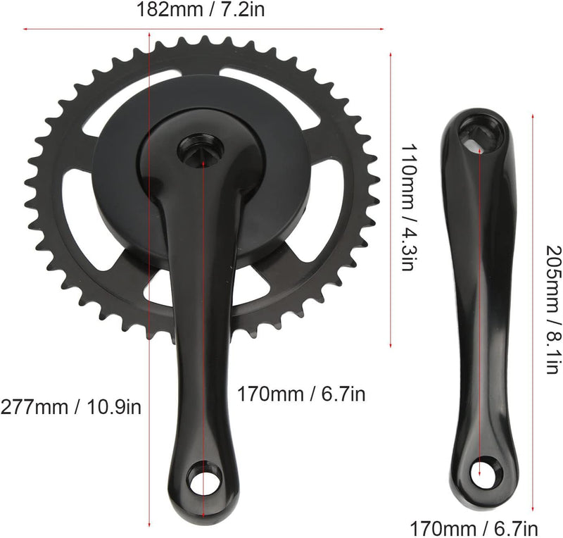 VGEBY Fahrrad-Kurbelgarnitur, 44 Zähne, Quadratisches Loch, Kurbelkettenrad, Eloxiert, Hochfestes 17