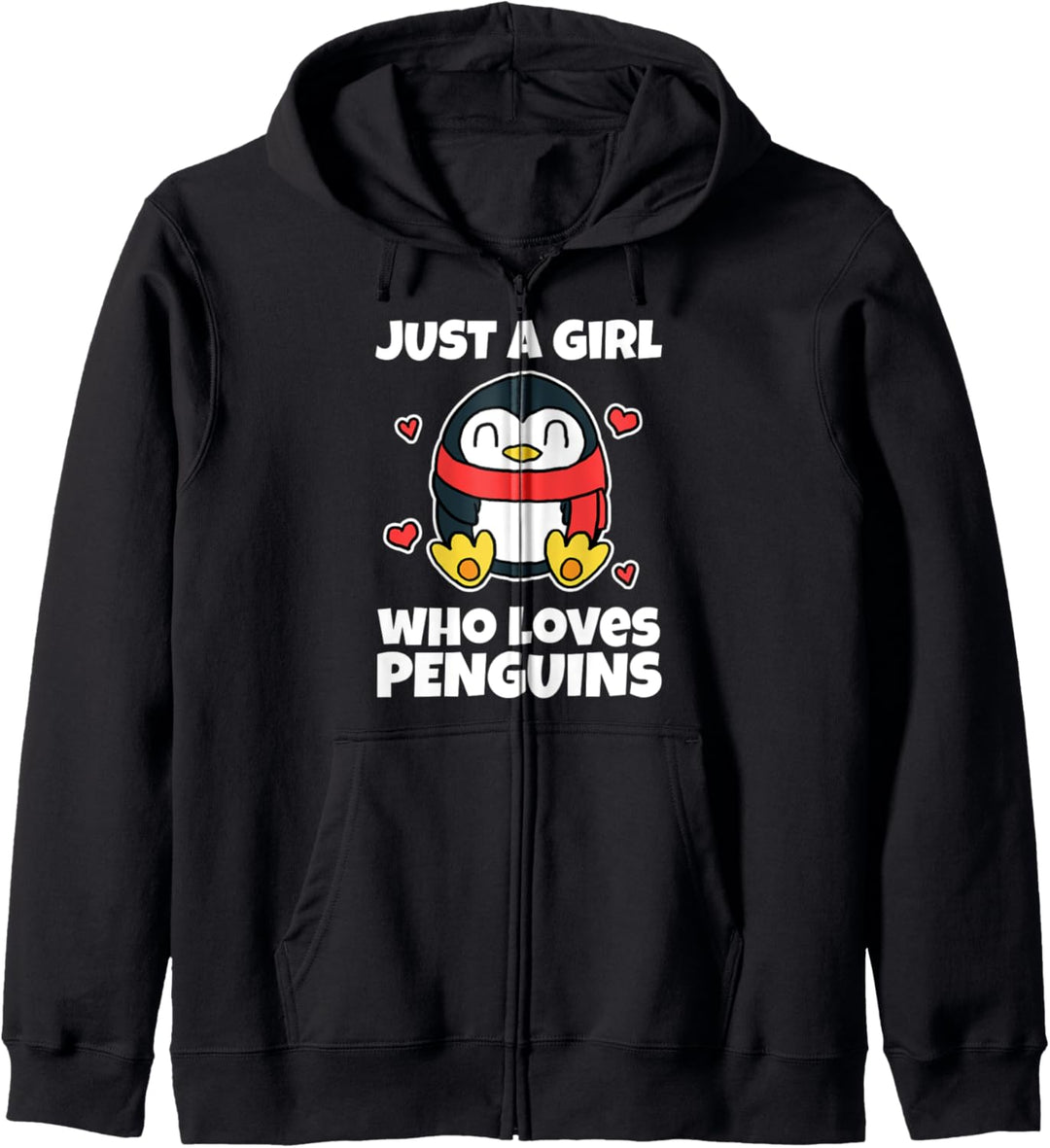 Just A Girl Who Loves Penguins Lustiges Pinguin Kostüm Kapuzenjacke