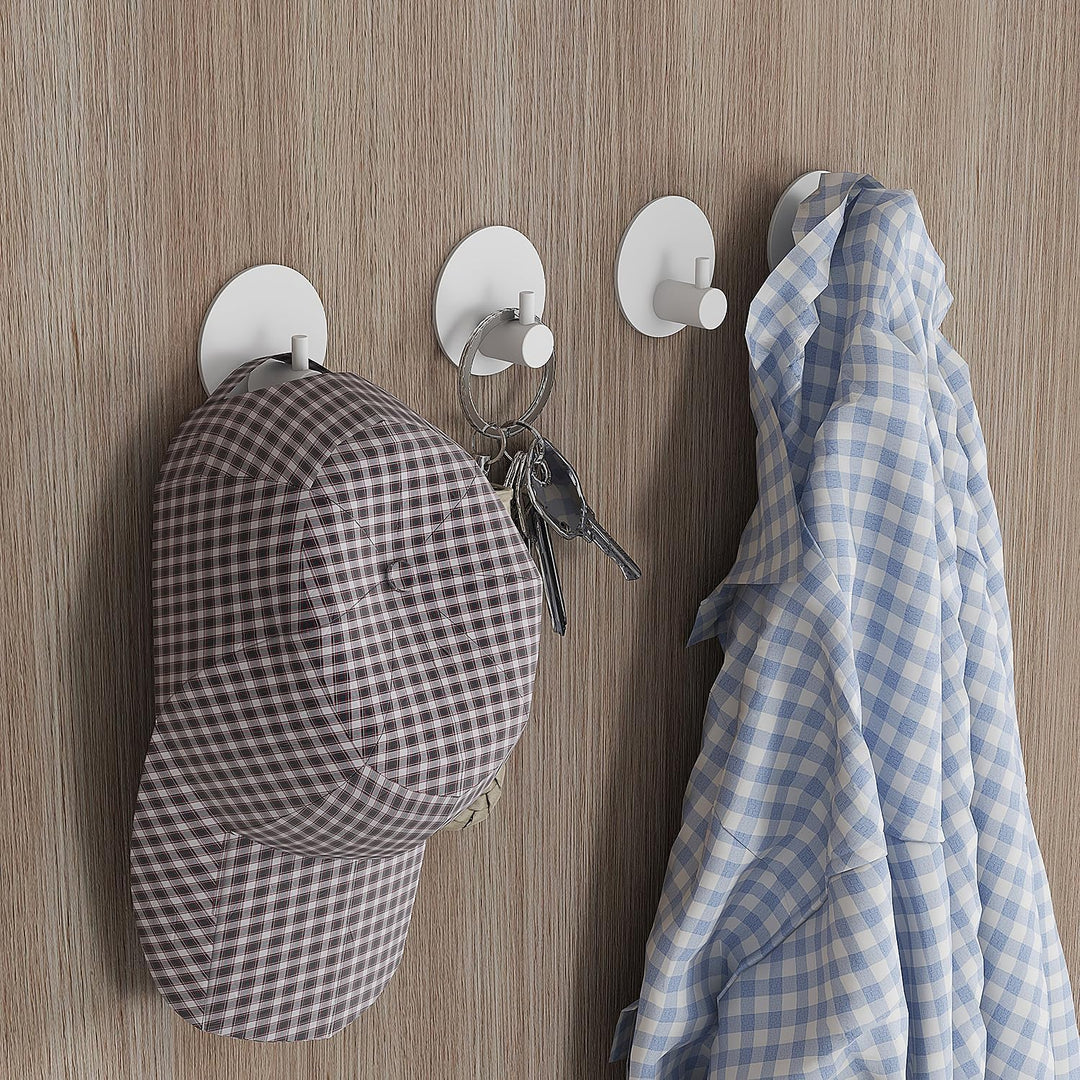 Feligio Klebehaken Weiss Matt 8 Stück, Haken Selbstklebend Ohne Bohren, Edelstahl Wasserdicht Haken
