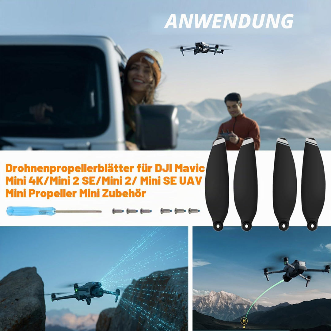 24Pcs Propeller für DJI Mini 4K, Mini 2 SE/ 2/ SE, Drohnen Ersatzpropeller Luftschrauben Set mit Sch