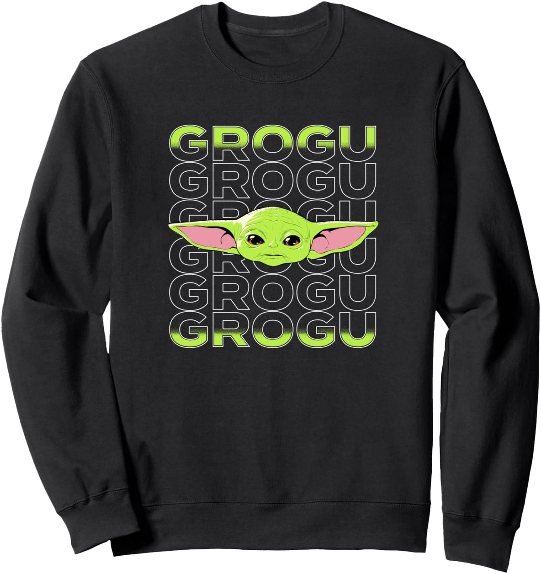 Star Wars: The Mandalorian Grogu Text Stack Sweatshirt