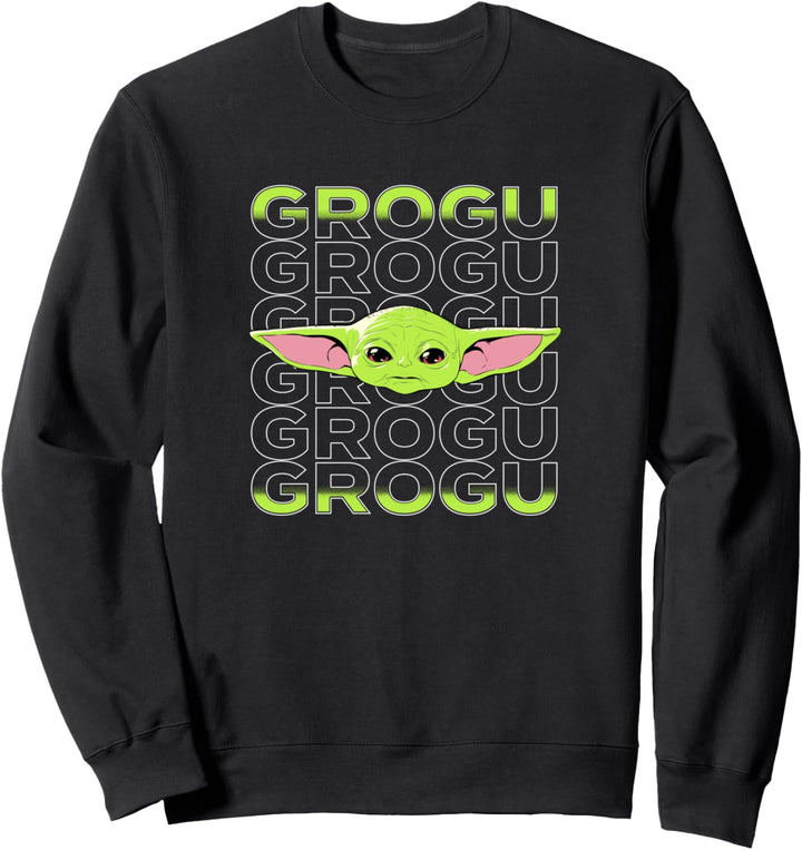 Star Wars: The Mandalorian Grogu Text Stack Sweatshirt