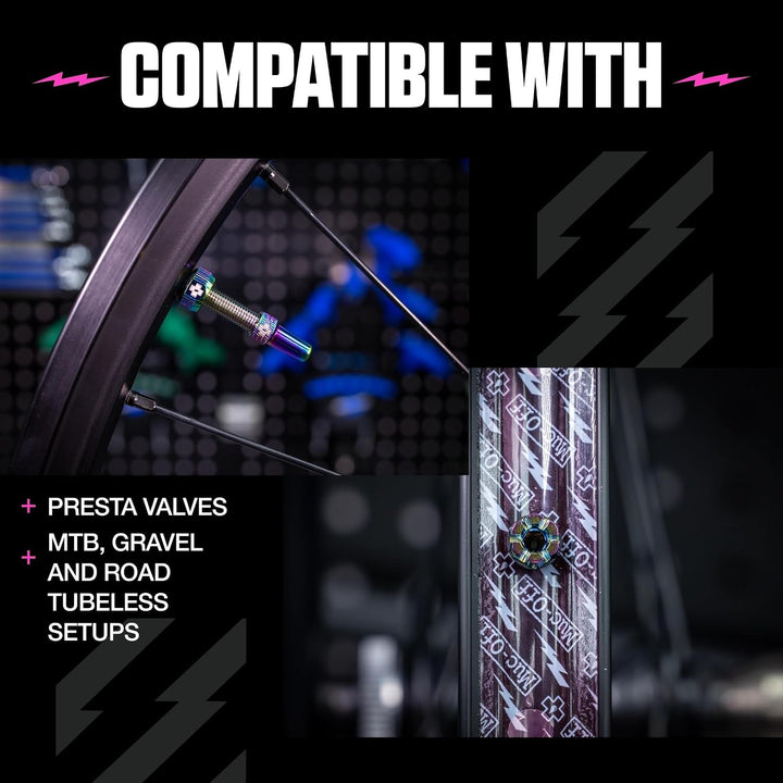 Muc-Off Unisex-Erwachsene Regenbogenfarbige, 44 mm Presta Tubeless Ventile, 44mm Single, Single