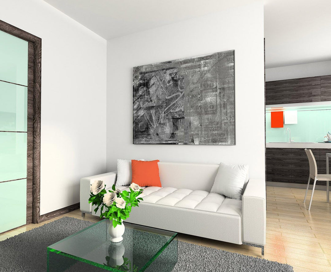 Paul Sinus Art 80x60cm Fotoleinwand Leinwanddruck Kunstdruck Wandbild schwarz grau weiss