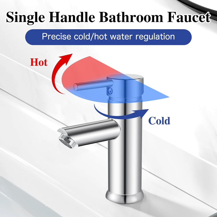kisimixer Wasserhahn Bad Mischbatterie, Einhebelmischer Waschbecken Armaturen für Badezimmer, Modern