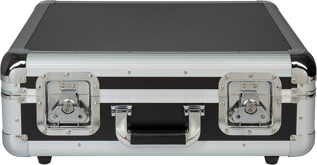 Music Store DJE0003665-000 Plattenspieler Case TT, Robustes Wasserabweisendes Aluminium, Schwarz, Bu