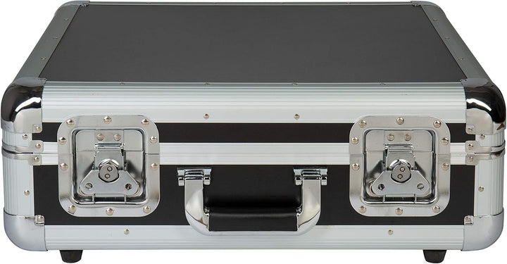 Music Store DJE0003665-000 Plattenspieler Case TT, Robustes Wasserabweisendes Aluminium, Schwarz, Bu