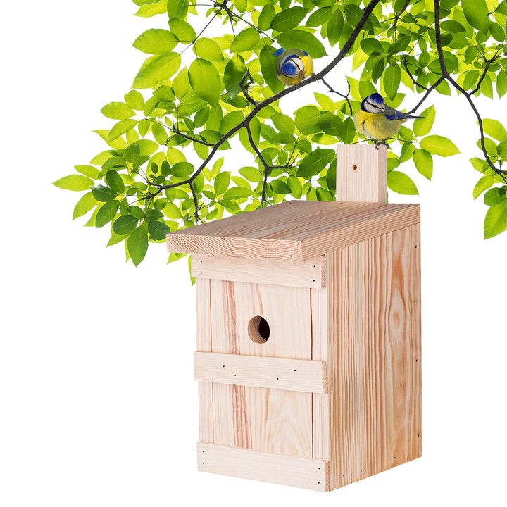 BigDean Nistkasten für Meisen &amp; Kleinvögel - Vogelhaus aus Massivholz - 27x17x17cm - Brutkasten hand