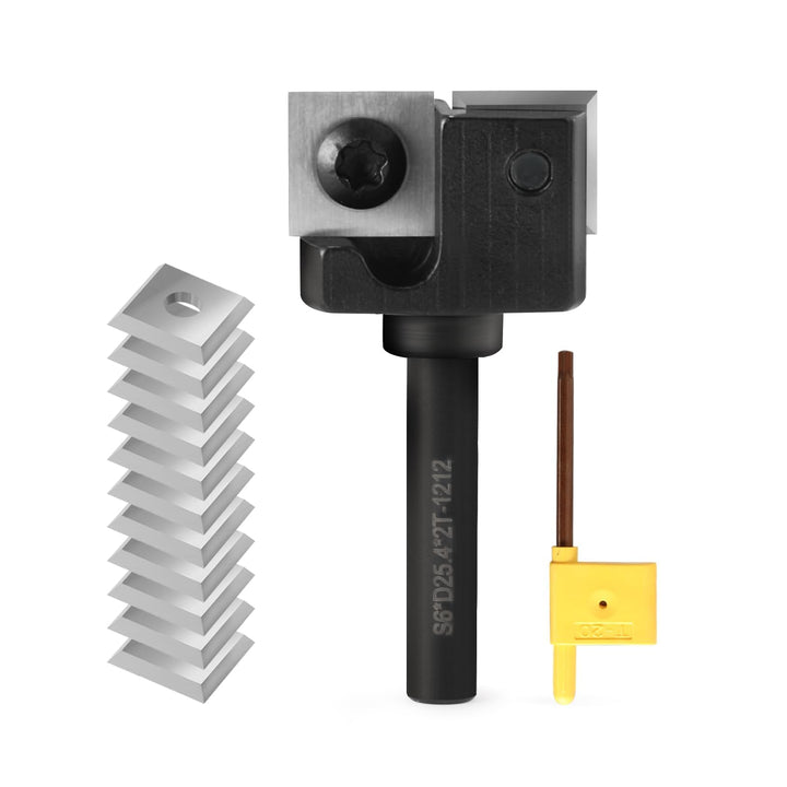 Trvoxviq Planfräser 8mm schaft 2 Flöten 25.4mm Planfräser mit 10 Austauschbaren Hartmetallmessern (1