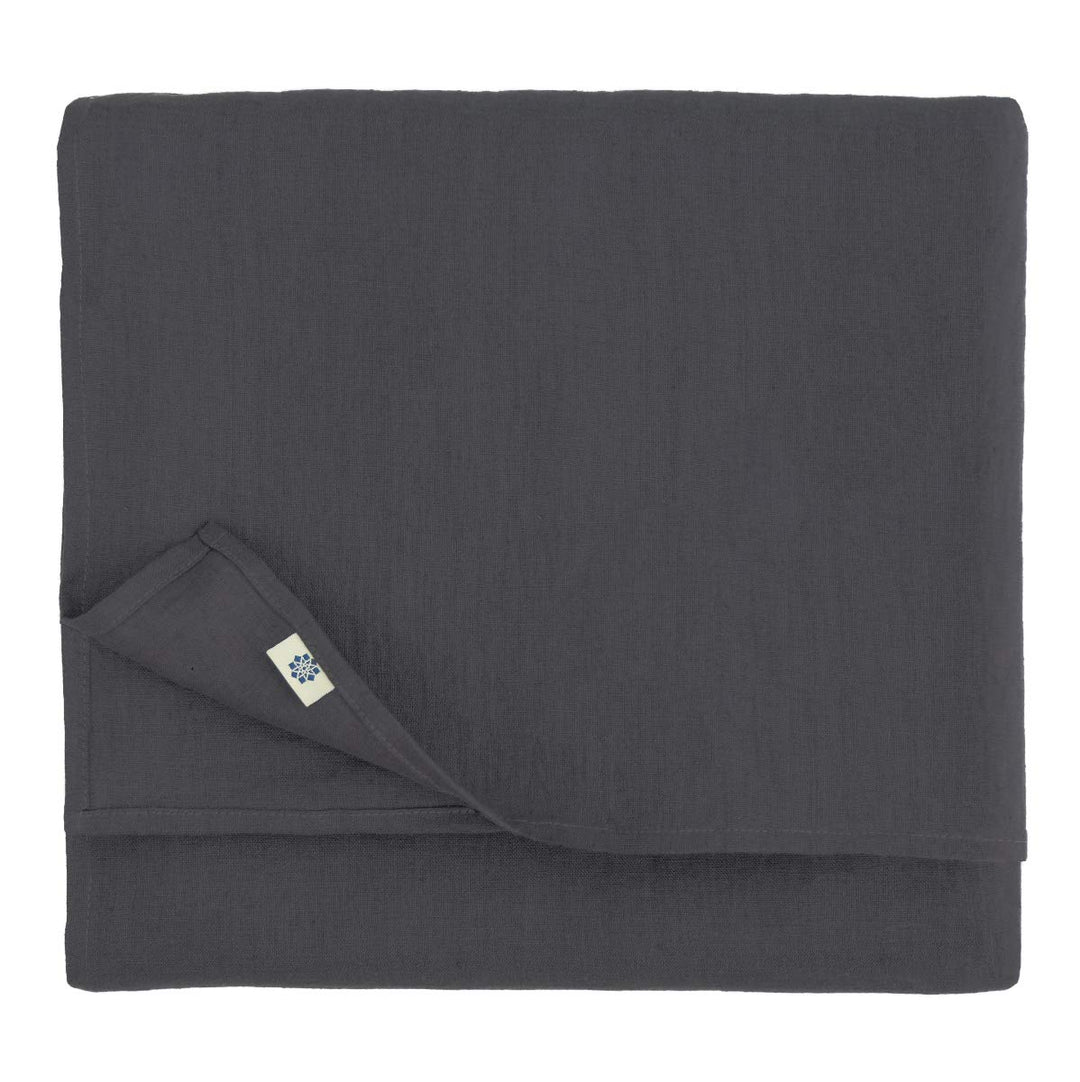 Linen &amp; Cotton Tischdecke Stoff Tischtuch Decke Nordic - 100% Leinen, Schwarz (137 x 140 cm) Mitteld