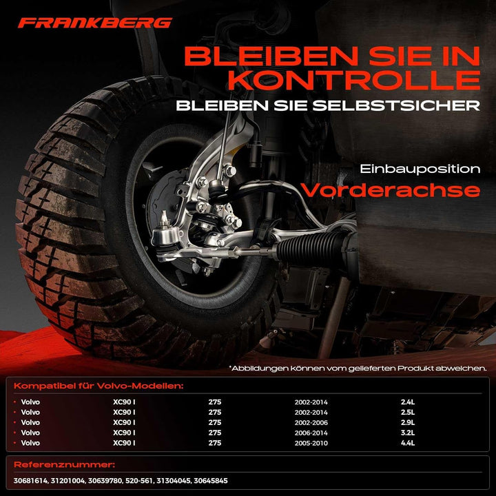 Frankberg Querlenker Vorne Links unten Kompatibel mit XC90 I 275 2.4L-4.4L 2002-2014 Replace# 306397