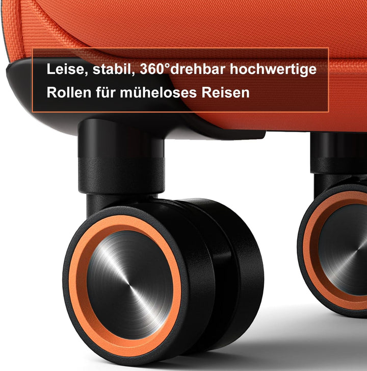 Weichschalen Handgepäck Koffer klein 55x35x23cm - Stoff Koffer Trolley - Leicht Reisekoffer mit 4 Ro