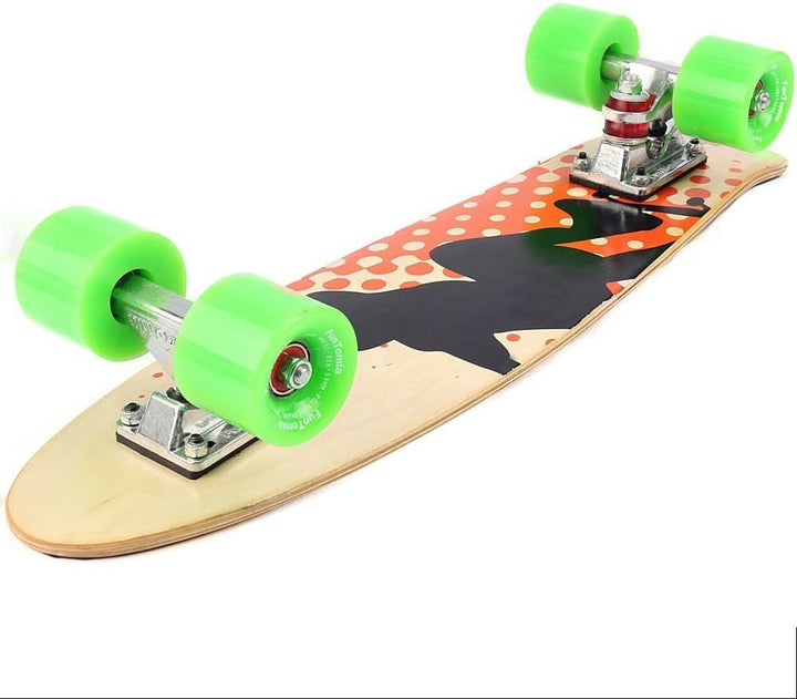 FunTomia Mini-Board Cruiser Skateboard 57cm aus 7-lagigem kanadischem Ahornholz inkl. Mach1 ABEC-9 K