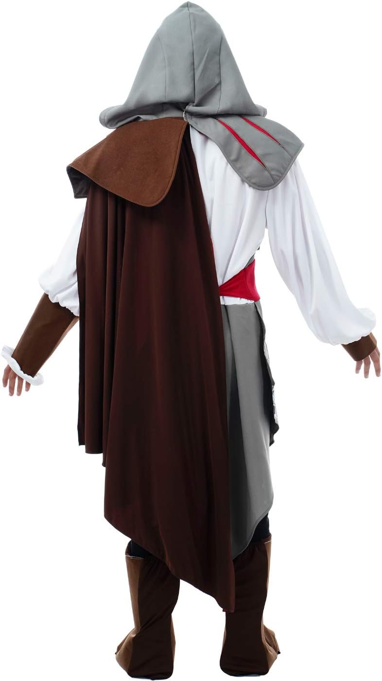 Herren Kostüm Assassins Creed Ezio Deluxe Gr. M-XL weiss rot Fasching Karneval (XL), XL
