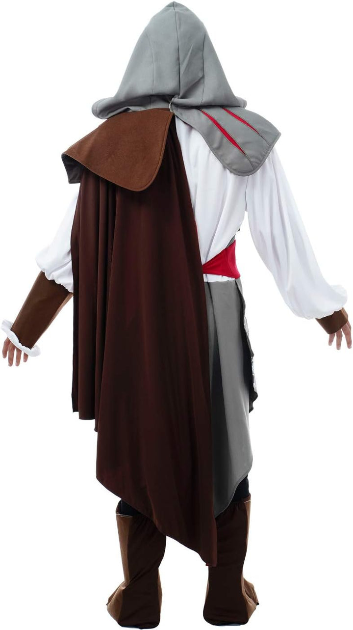 Herren Kostüm Assassins Creed Ezio Deluxe Gr. M-XL weiss rot Fasching Karneval (XL), XL