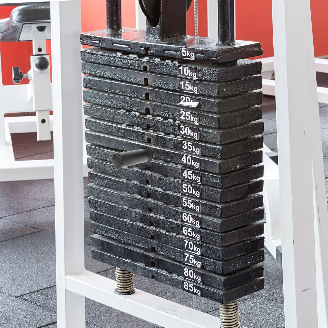 QWORK® Gym Pin für Gewichtsscheiben, 8mmx110mm Gewichtsstapel Stift mit Federklammer, für Fitnessger