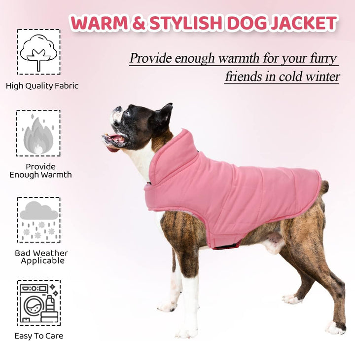 Warme Hundemantel Winter, Hundemantel mit Bauchschutz, Wintermantel für Hunde mit Reflektierend, Wen