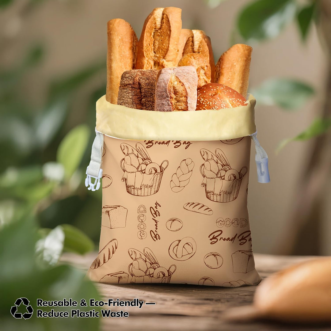 Aofmee Wiederverwendbare Bienenwachs Brotbeutel 43×33 cm, natürliche Bienenwachs-beschichtete Baumwo
