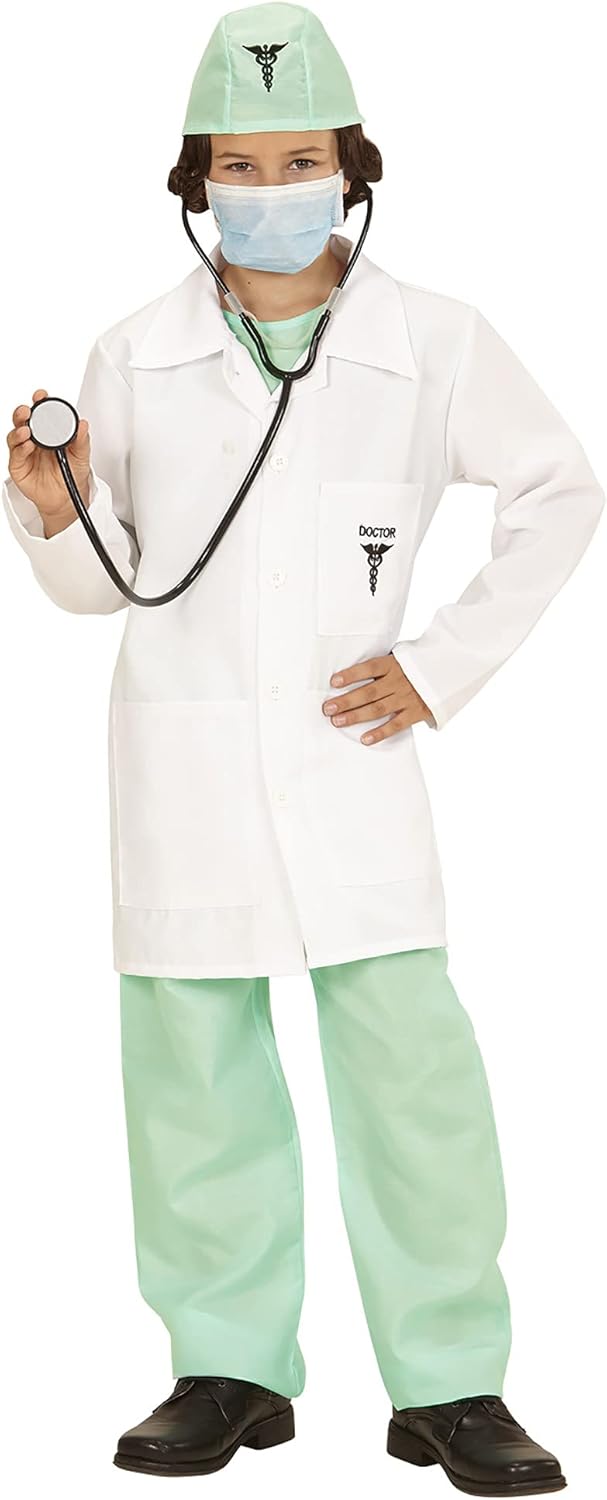 "DOCTOR" (shirt, pants, lab coat, hat, face mask, stethoscope) - (158 cm / 11-13 Years), 158