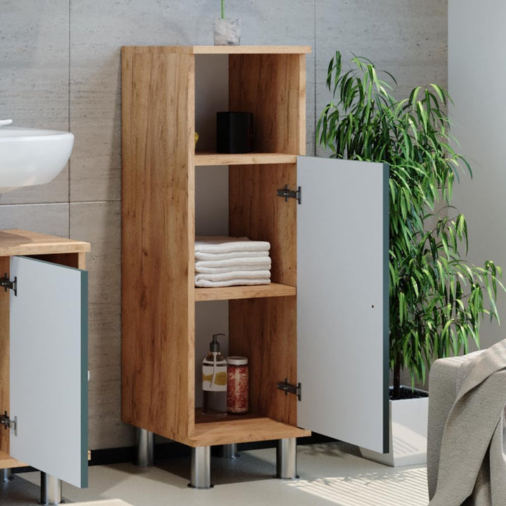 Vicco Midischrank Fynn, Grün/Goldkraft Eiche, 30 x 95 cm Grün 30x95x30 cm, Grün 30x95x30 cm