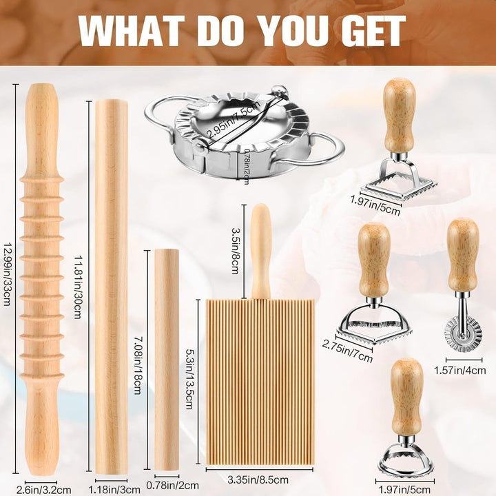 Nudelherstellungsset 9 Stück, Ravioli Maker Cutter Stempel Set, Pasta Nudel Ausstecher, Nudelschneid