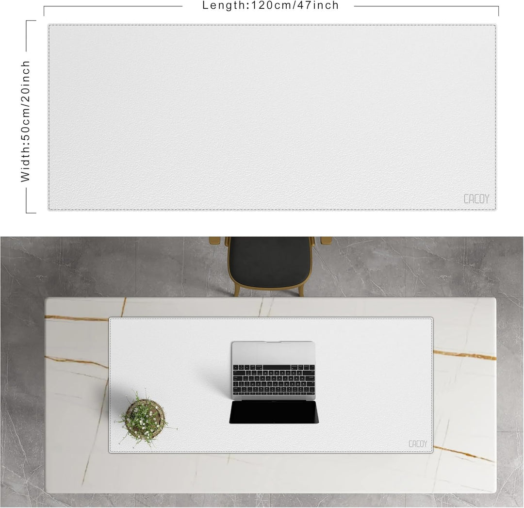 Cacoy Schreibtischunterlage aus Leder, 120x50cm Verlängertes Gaming-Mauspad, wasserdichte Schreibtis