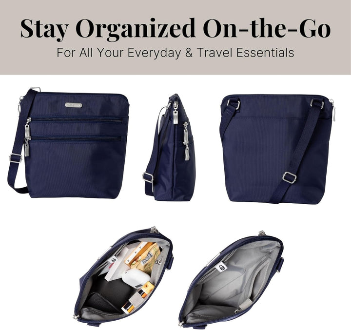 Baggallini Damen Essential Tasche für Frauen-Integrierter RFID-Kartenhalter-Crossbody Geldbörse mit