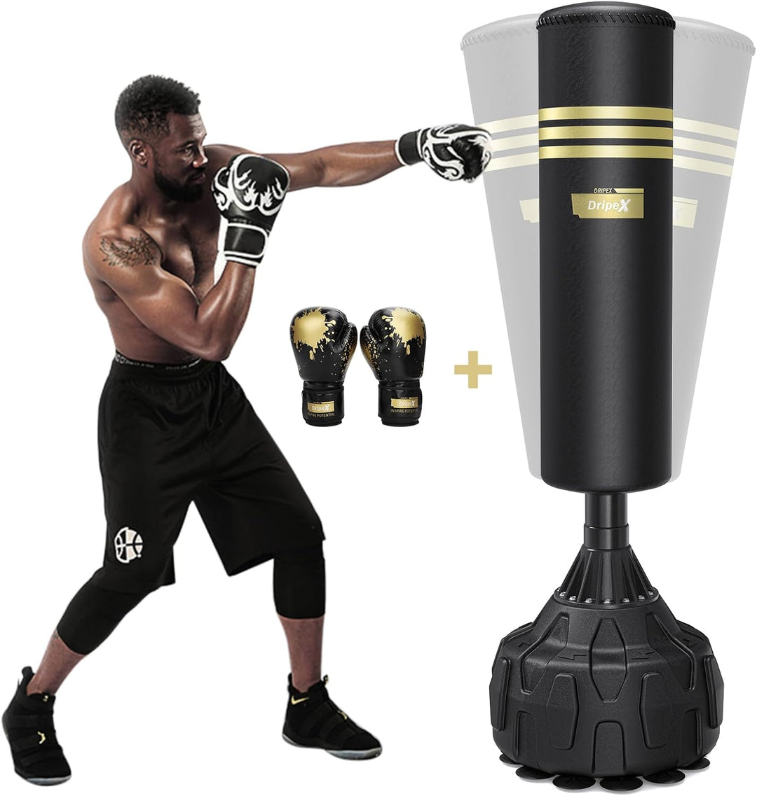 Dripex 165cm Freistehender Boxsack Standboxsäcke, MMA Boxpartner Boxing Trainer Heavy Duty Punchings