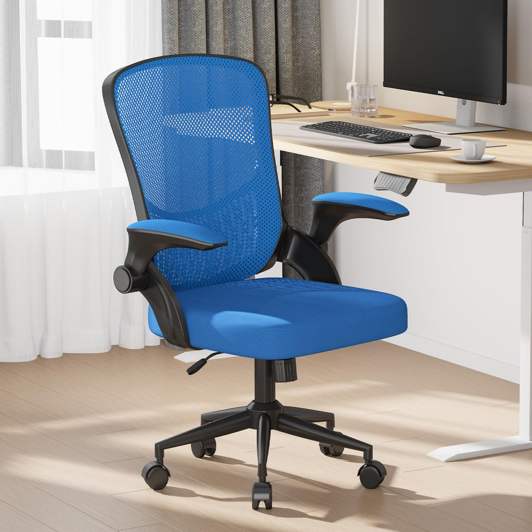 naspaluro Ergonomischer Bürostuhl, Schreibtischstuhl mit 90° Klappbaren Armlehnen, Einzigartige Lend
