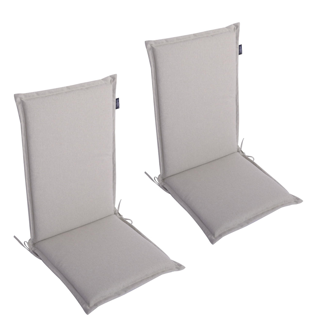LILENO HOME Gartenstuhl Auflagen als [2er Set - Hochlehner] in Creme - Bequeme Liegen als Sitzauflag