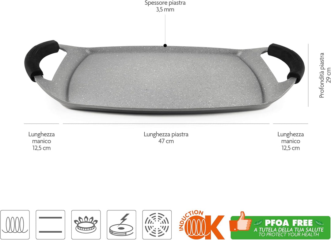 Excelsa Forn-Ok Grillplatte, geschmiedetes Aluminium, 47 x 29 cm