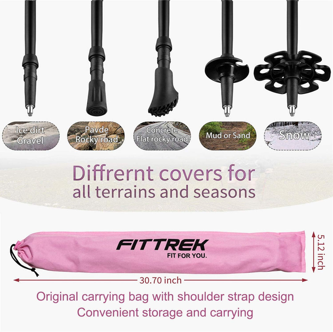 FitTrek Wanderstöcke Kork - Walking Stöcke - Trekkingstöcke Teleskop - Nordic Walking Stock Verstell