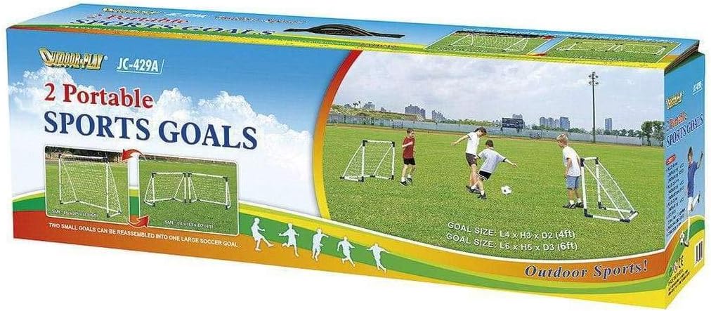 Outdoor Play Fussballtor Vario 2in1 – 2X Fussballtore 120x90 cm oder 1x grosses Tor 183x152 cm – Wet