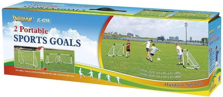 Outdoor Play Fussballtor Vario 2in1 – 2X Fussballtore 120x90 cm oder 1x grosses Tor 183x152 cm – Wet