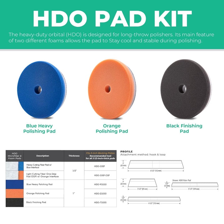 Lake Country HDO Finishing Pad, 14 x 2,5 cm, Schwarz, 1 Stück