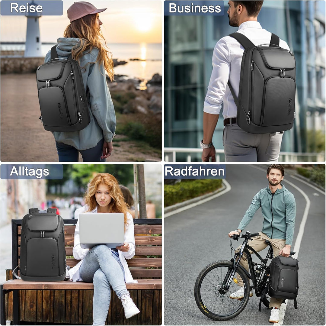 Rucksack Herren Gross 30L Laptop Rucksack 17,3 zoll Business Rucksack Reiserucksack mit USB-Anschlus