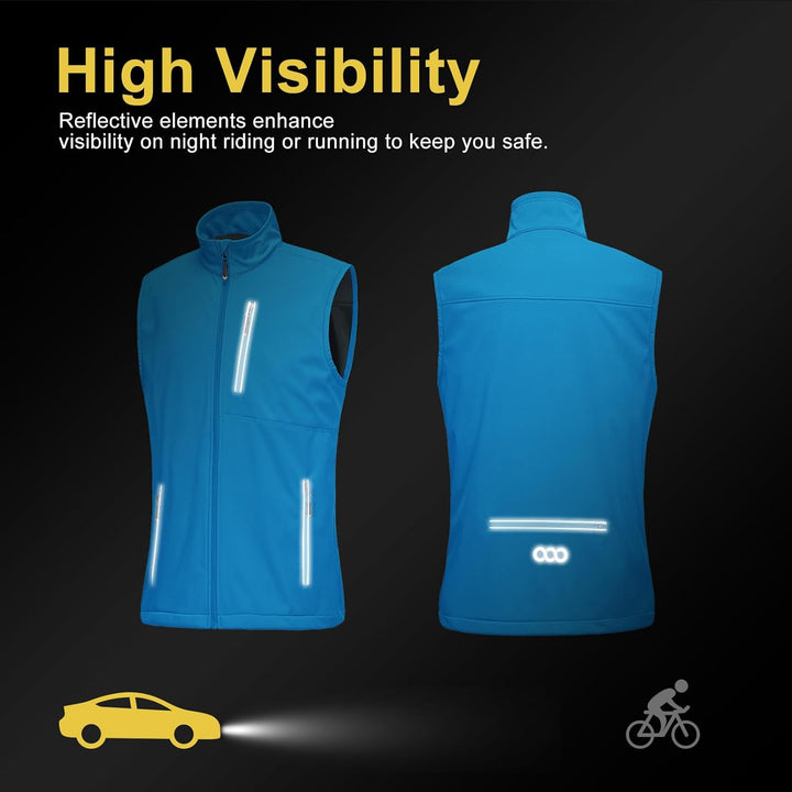 33,000ft Leichte Softshell Weste für Herren, Wasserdichte Winddichte Laufweste, Atmungsaktive Vest G