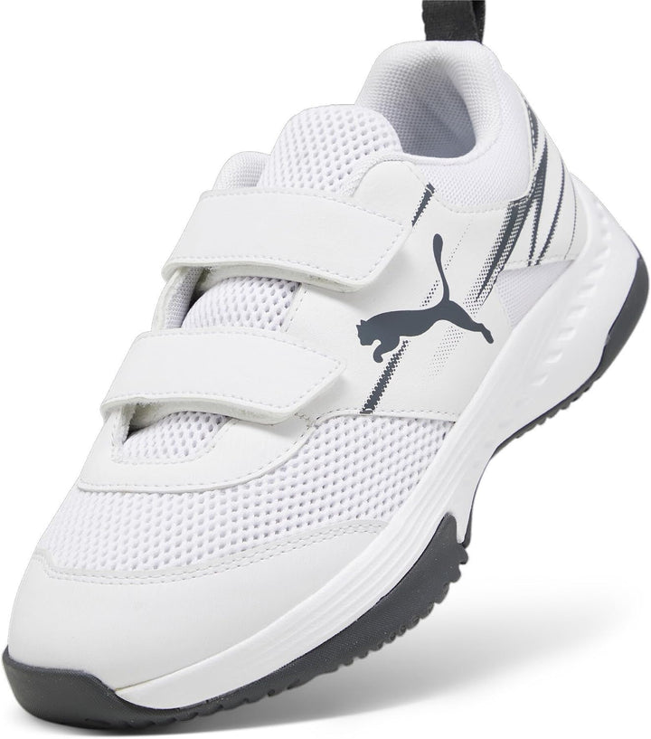 PUMA Unisex Kinder Varion Ii V Jr Indoor Court Shoe 28 EU White Shadow Gray, 28 EU White Shadow Gray