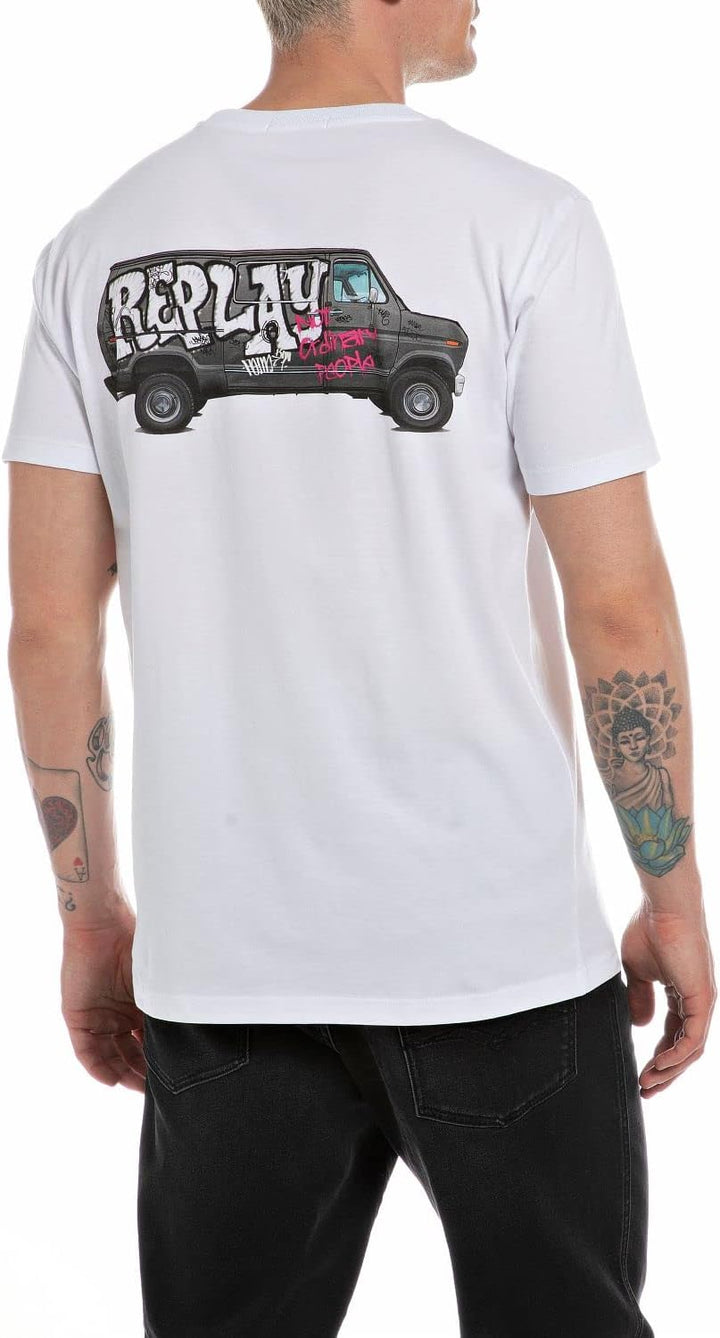 Replay Herren T-Shirt M Optical White 001, M Optical White 001