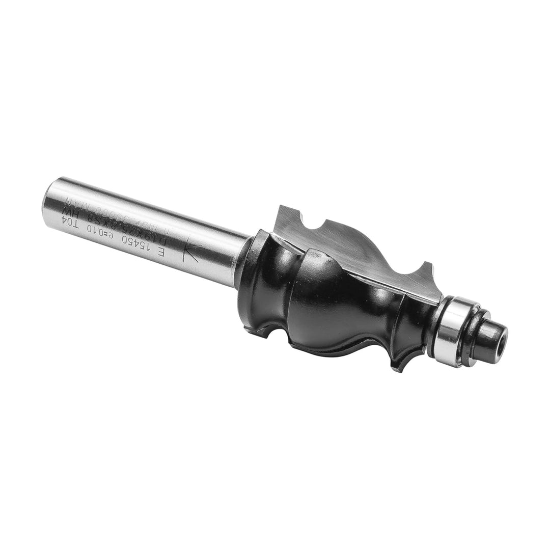 ENT 15450 Dekorativer Langprofilfräser HW, Schaft (S) 8 mm, Durchmesser (D) 19 mm, NL 24,4 mm, R 2 m