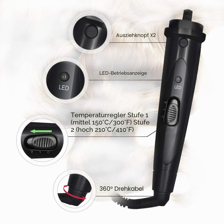 MENQANG Lockenstab 6 in 1, Lockenstab Hair Curler Multifunktions Austauschbarer Keramikbeschichtung
